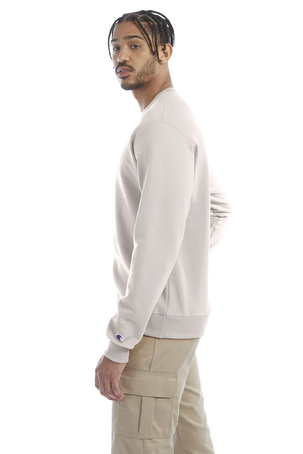 Champion Mens Double Dry Eco Moisture Wicking Fleece Crewneck Sweatshirt - Body Blush Pink