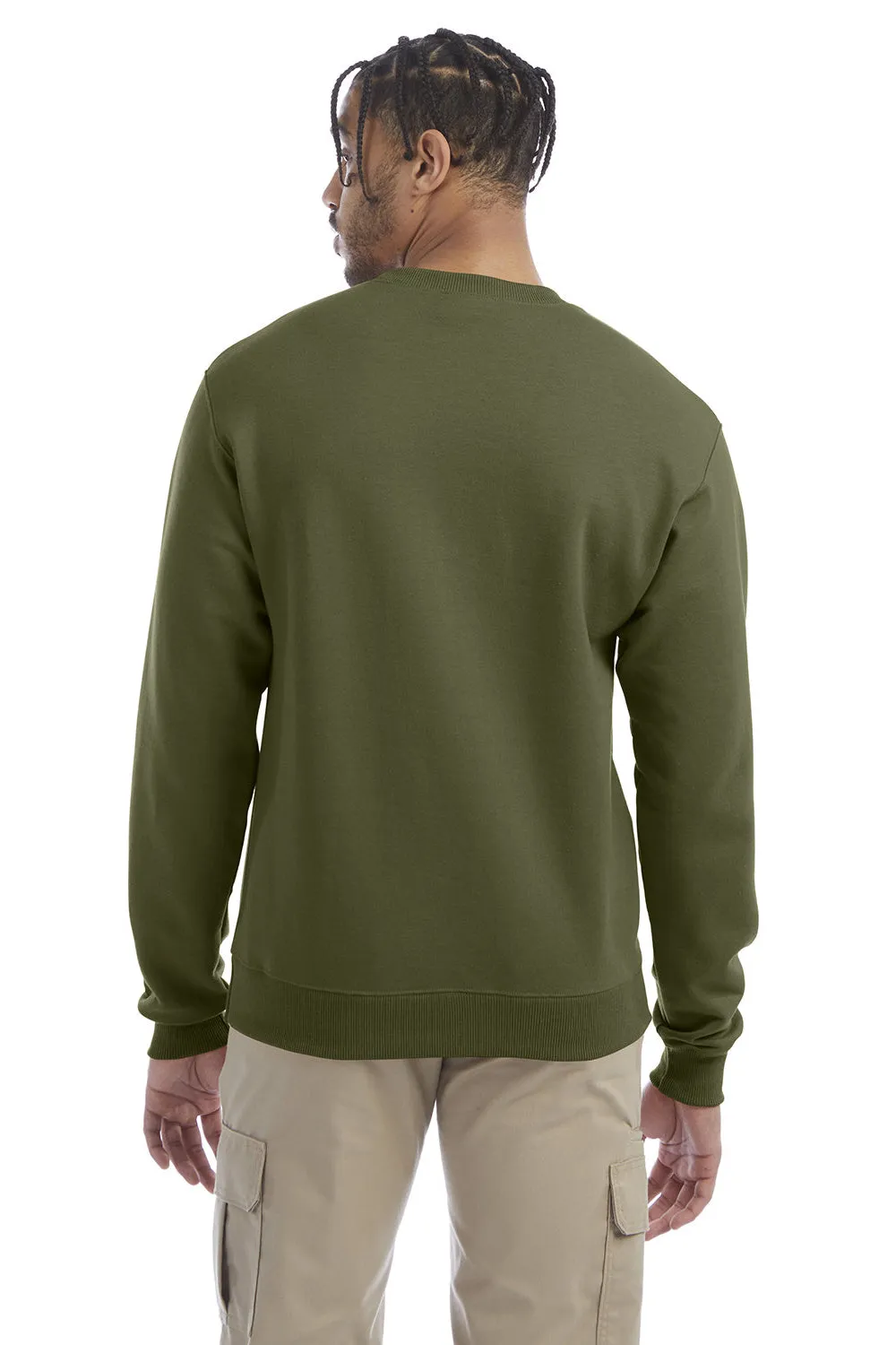 Champion Mens Double Dry Eco Moisture Wicking Fleece Crewneck Sweatshirt - Fresh Olive Green
