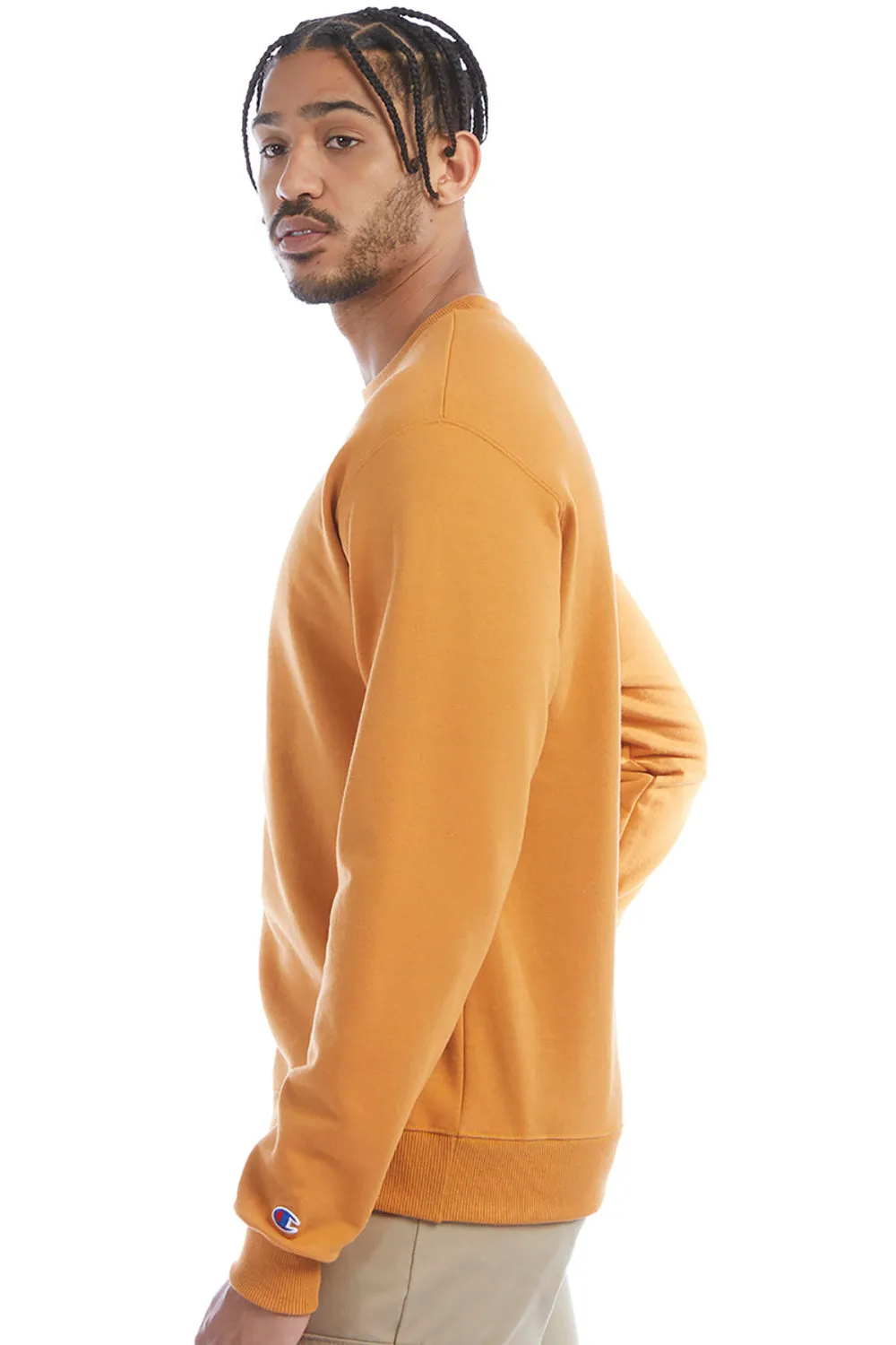 Champion Mens Double Dry Eco Moisture Wicking Fleece Crewneck Sweatshirt - Gold Glint