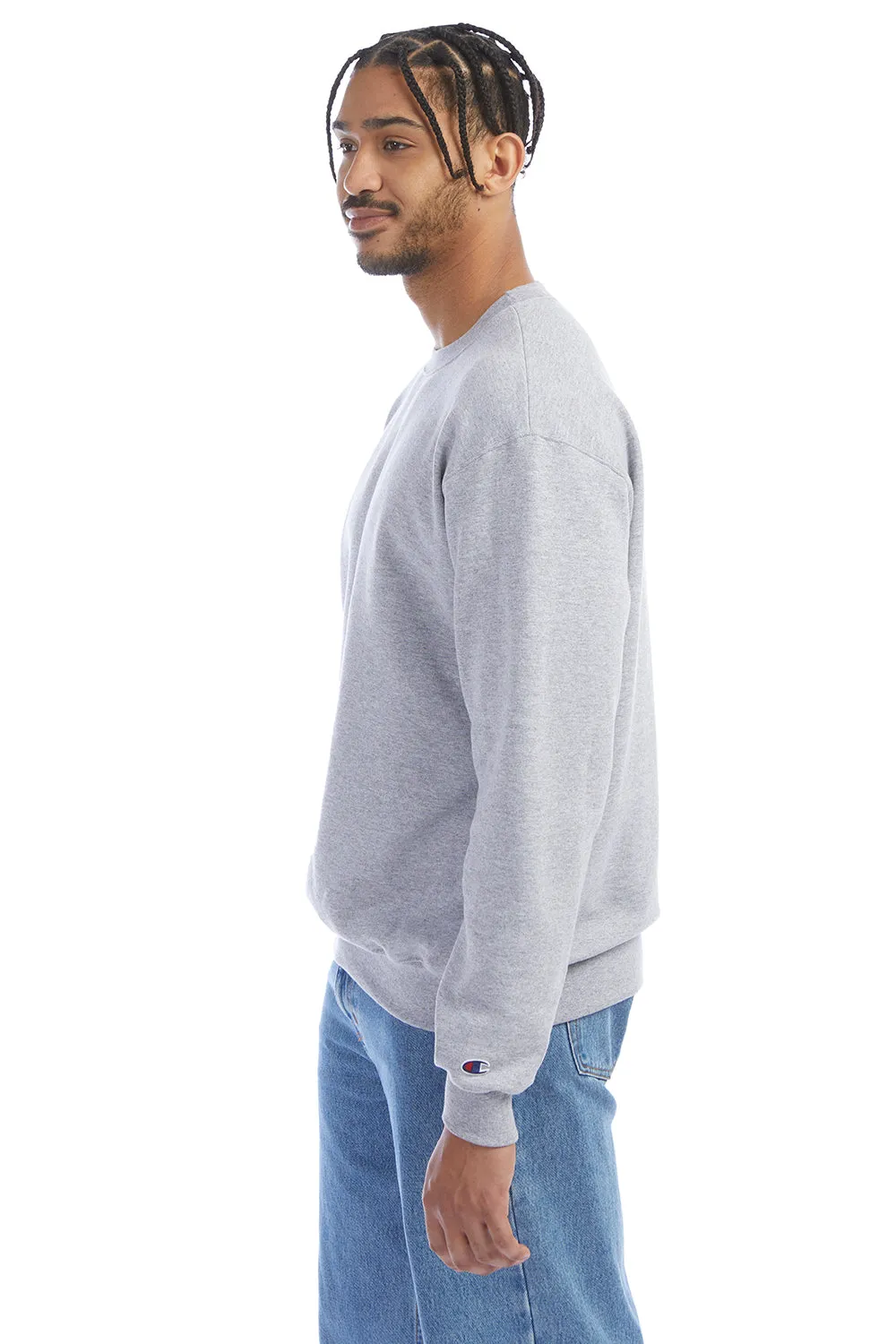 Champion Mens Double Dry Eco Moisture Wicking Fleece Crewneck Sweatshirt - Light Steel Grey