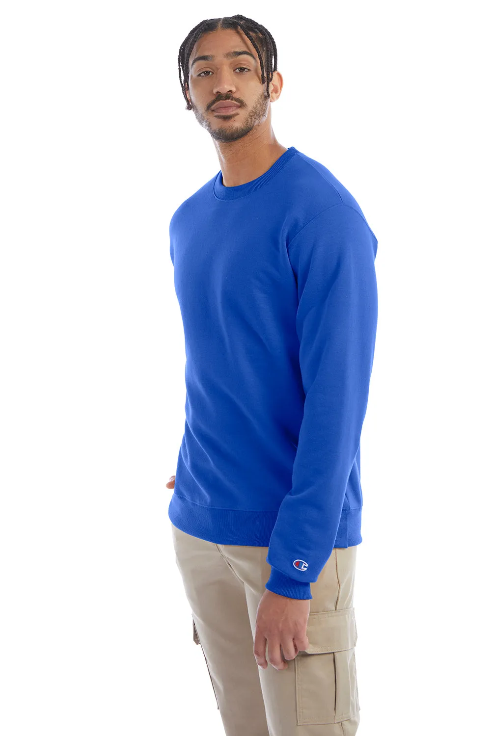 Champion Mens Double Dry Eco Moisture Wicking Fleece Crewneck Sweatshirt - Royal Blue