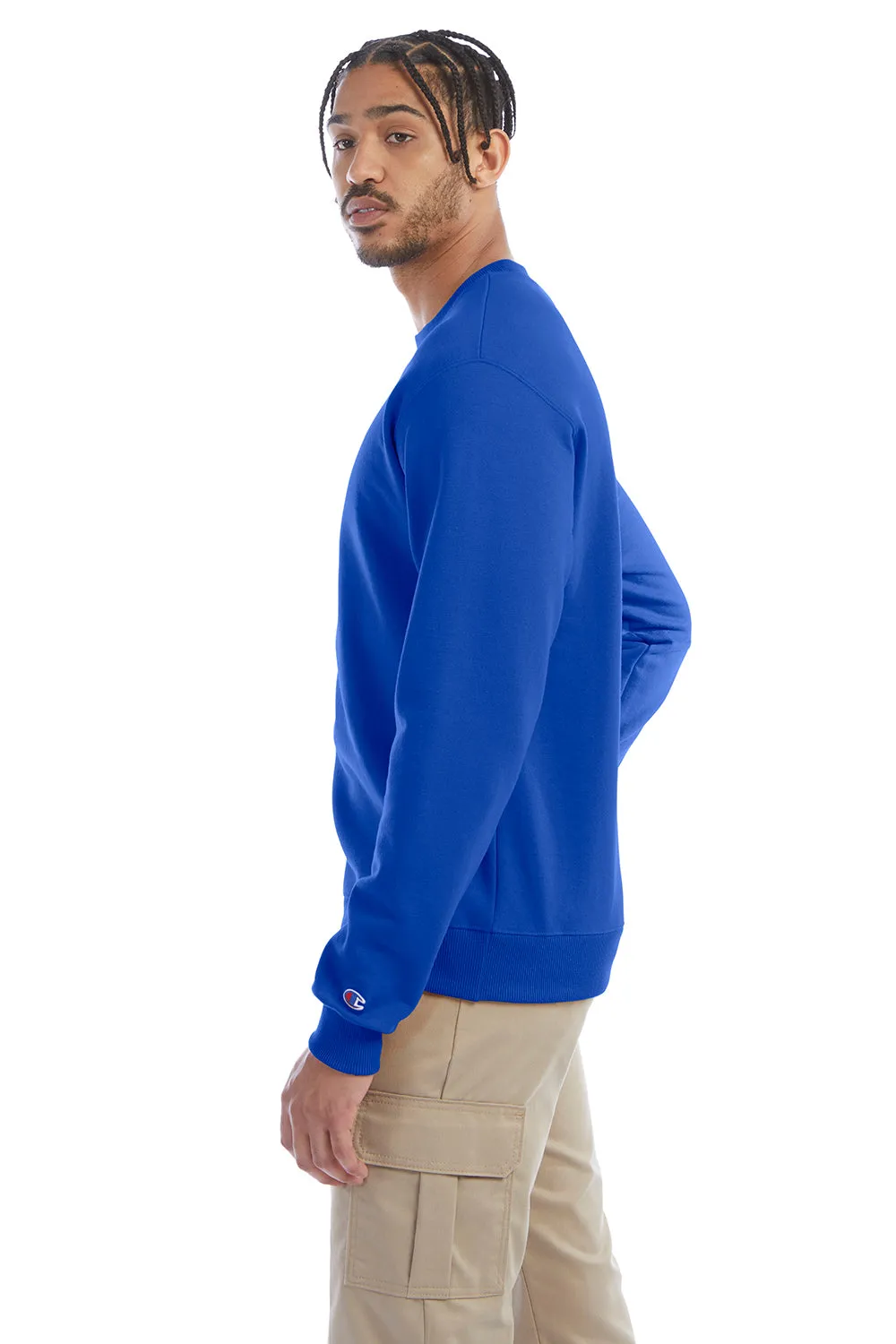 Champion Mens Double Dry Eco Moisture Wicking Fleece Crewneck Sweatshirt - Royal Blue