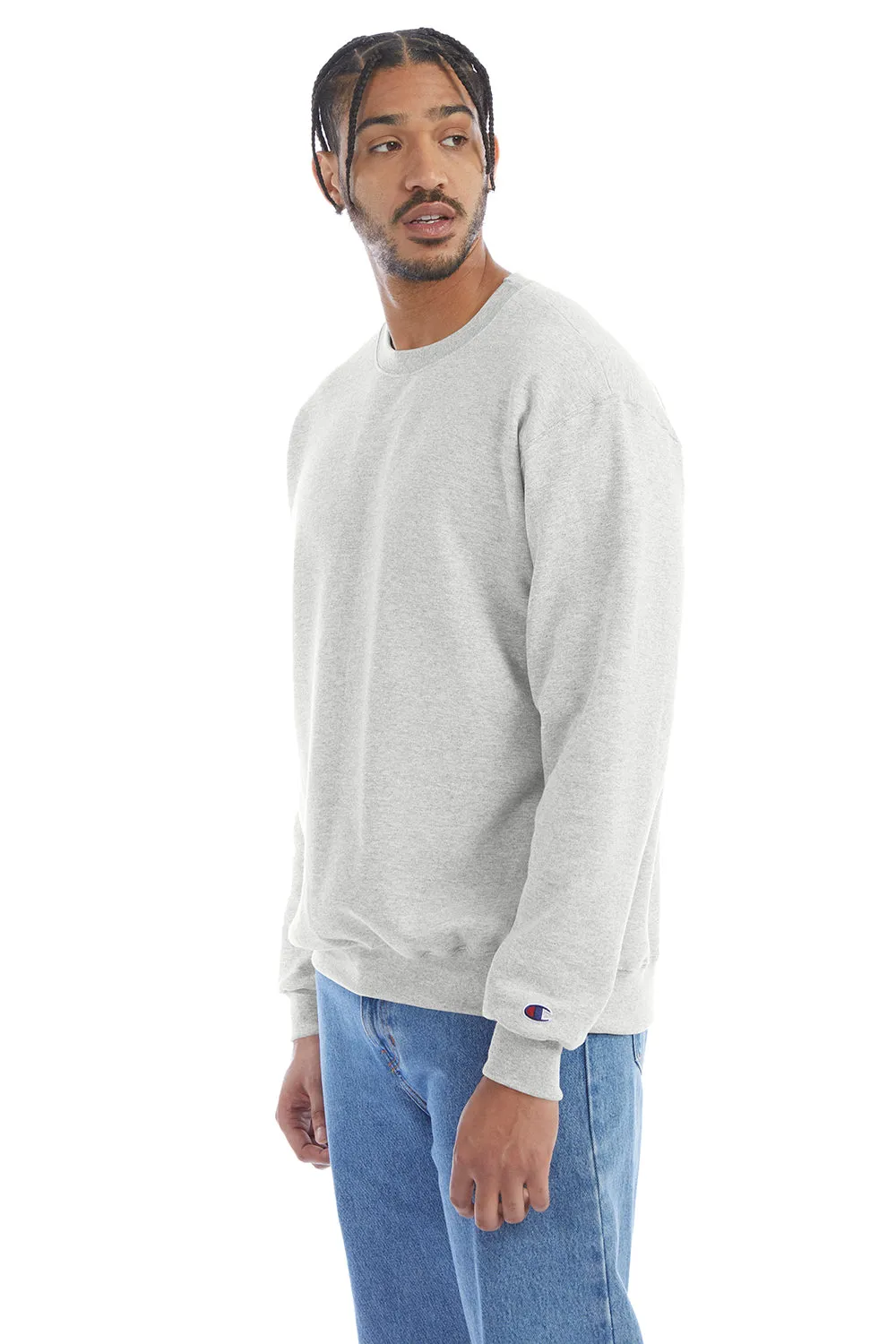 Champion Mens Double Dry Eco Moisture Wicking Fleece Crewneck Sweatshirt - Silver Grey