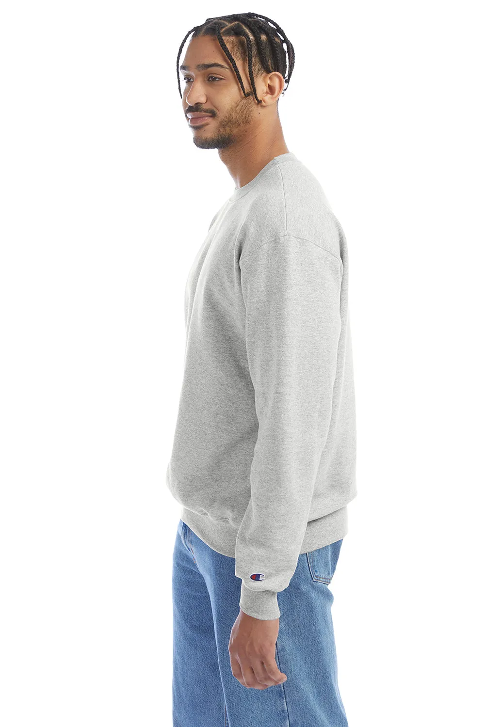 Champion Mens Double Dry Eco Moisture Wicking Fleece Crewneck Sweatshirt - Silver Grey