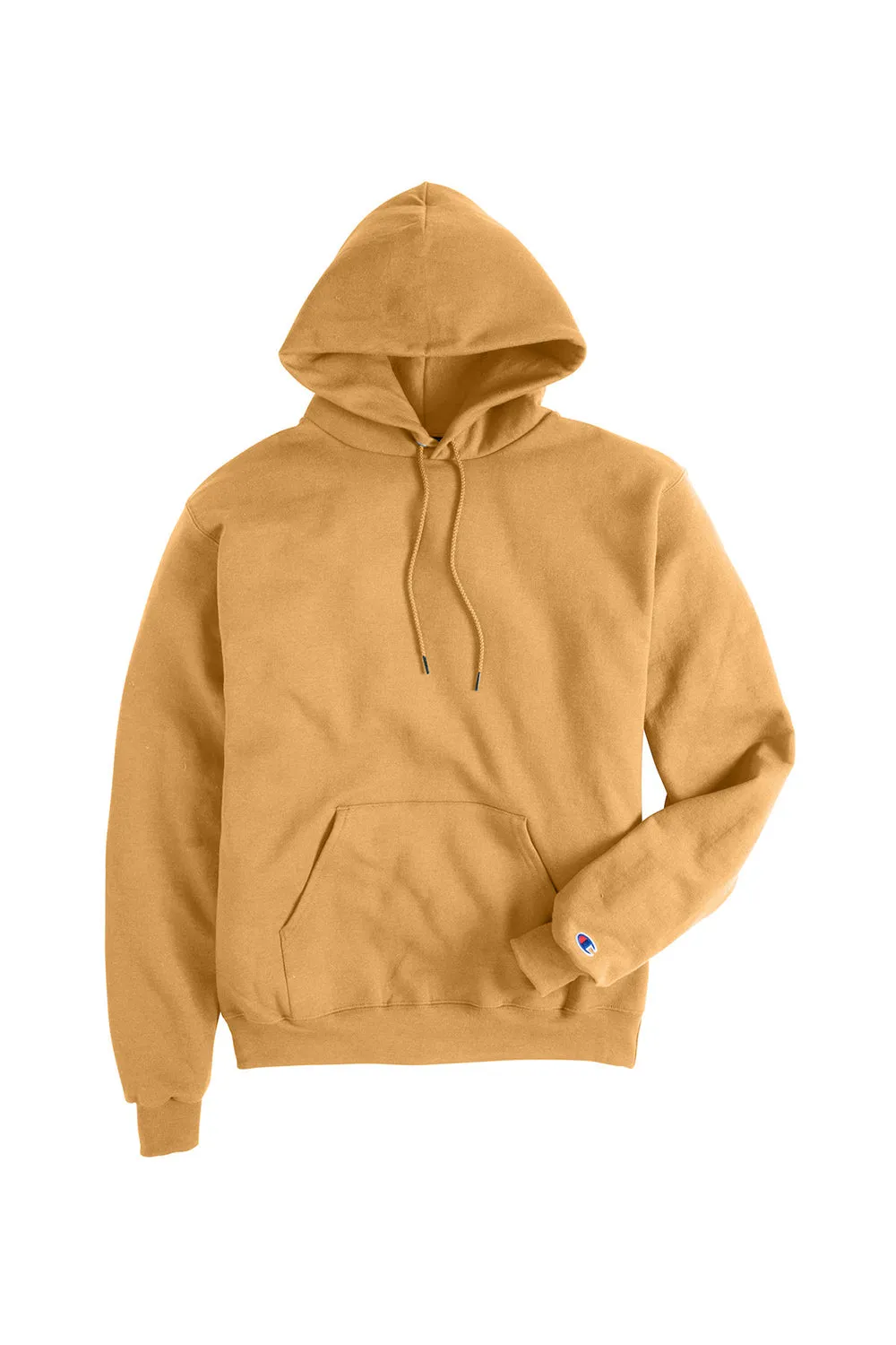 Champion Mens Double Dry Eco Moisture Wicking Fleece Hooded Sweatshirt Hoodie w/ Pouch Pocket - Gold Glint