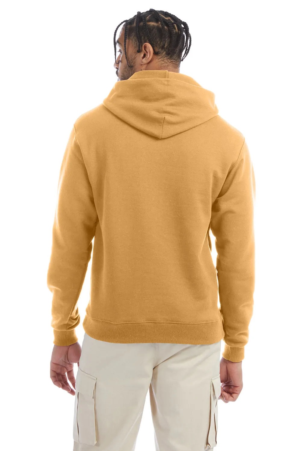 Champion Mens Double Dry Eco Moisture Wicking Fleece Hooded Sweatshirt Hoodie w/ Pouch Pocket - Gold Glint