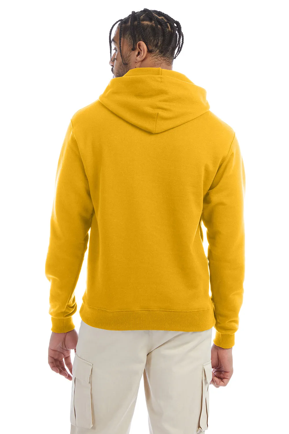 Champion Mens Double Dry Eco Moisture Wicking Fleece Hooded Sweatshirt Hoodie w/ Pouch Pocket - Gold