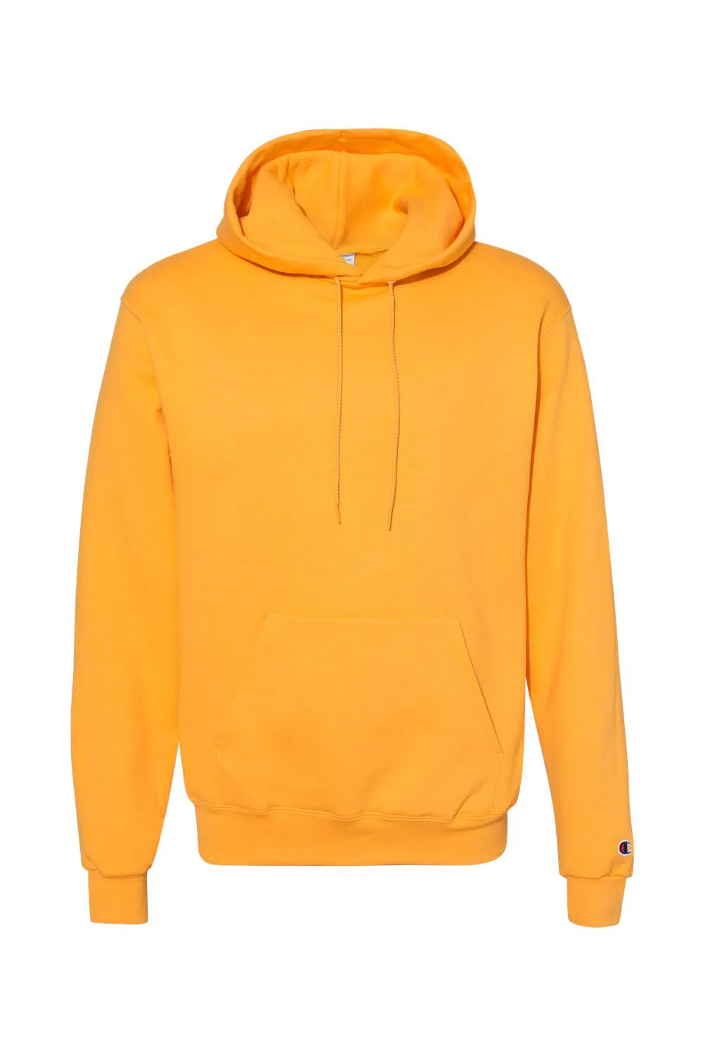 Champion Mens Double Dry Eco Moisture Wicking Fleece Hooded Sweatshirt Hoodie w/ Pouch Pocket - Gold