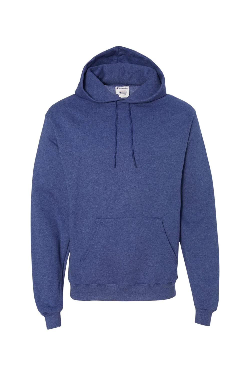Champion Mens Double Dry Eco Moisture Wicking Fleece Hooded Sweatshirt Hoodie w/ Pouch Pocket - Heather Royal Blue
