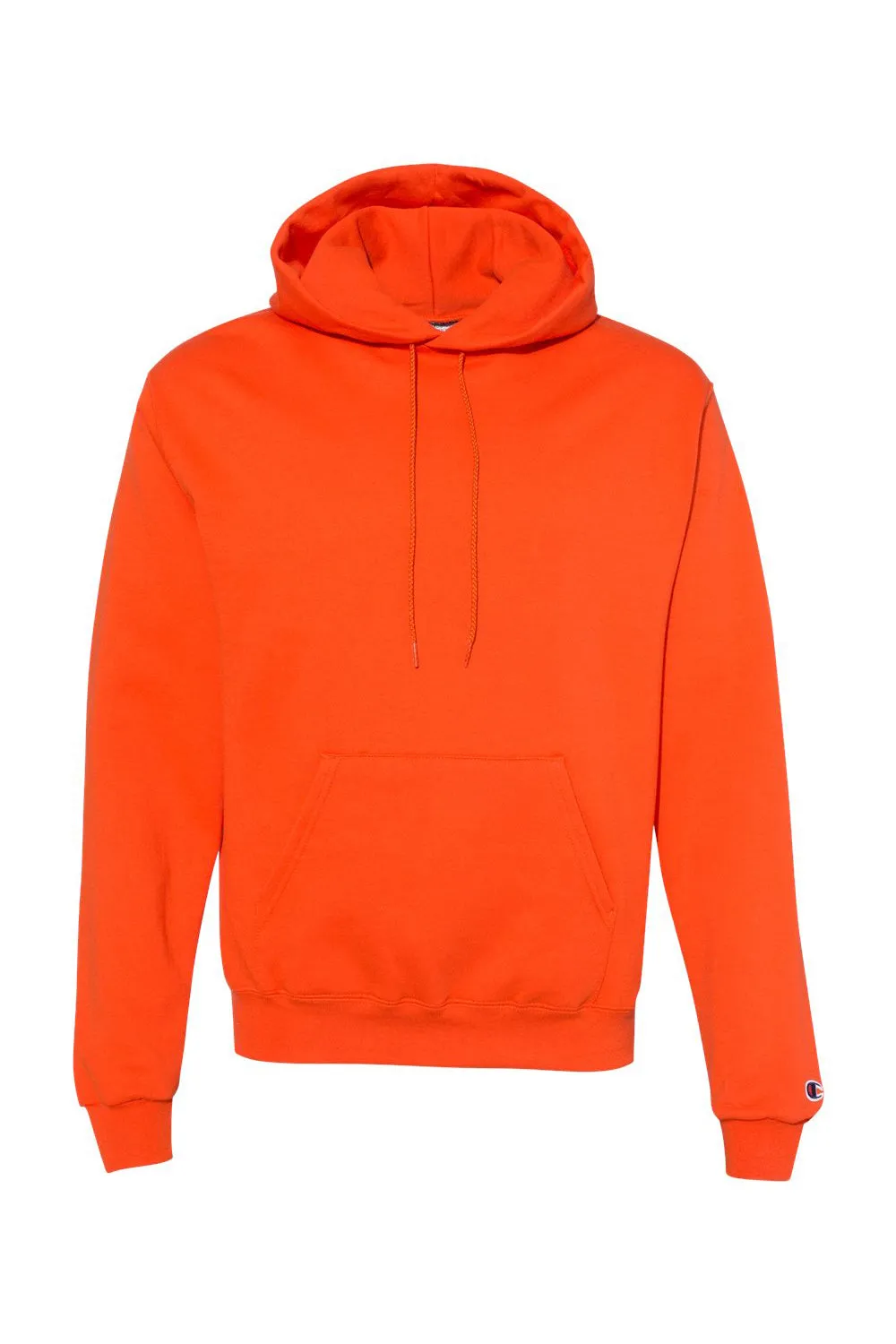 Champion Mens Double Dry Eco Moisture Wicking Fleece Hooded Sweatshirt Hoodie w/ Pouch Pocket - Orange