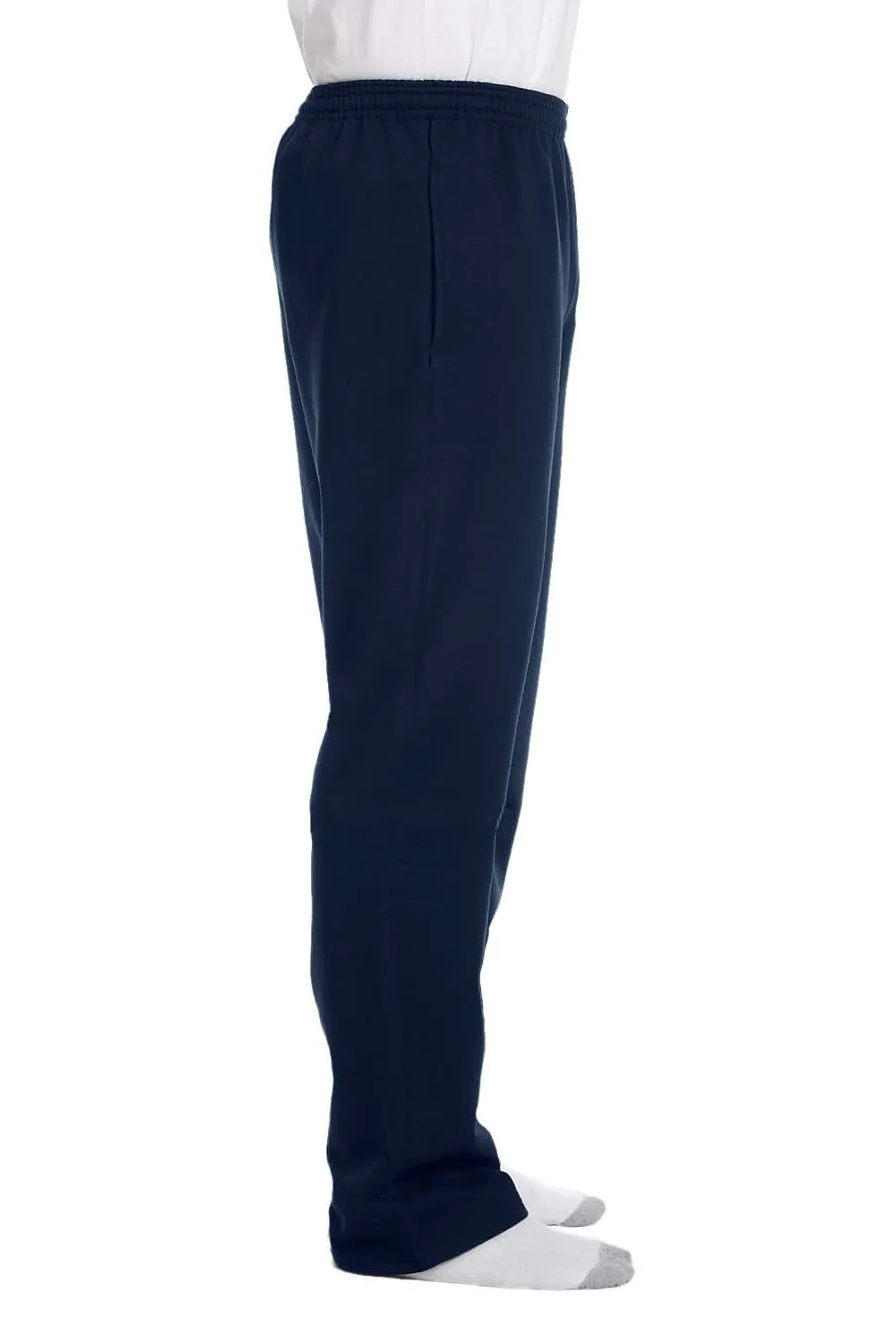 Champion Mens Open Bottom Fleece Sweatpants w/ Pockets - Navy Blue