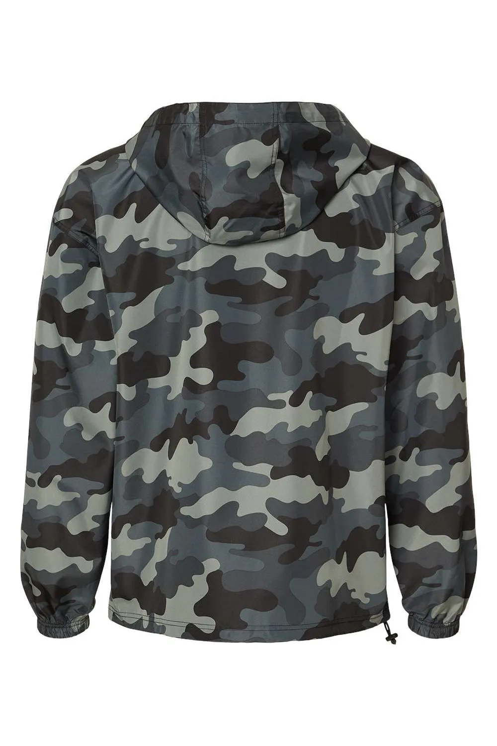 Champion Mens Packable Wind & Water Resistant Anorak 1/4 Zip Hooded Jacket - Concrete Grey Camo - Closeout