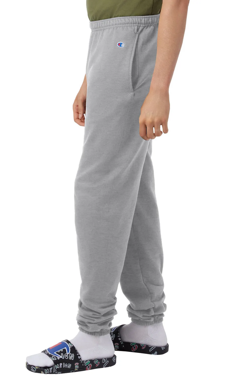 Champion Mens Powerblend Sweatpants w/ Pockets - Light Steel Grey - Closeout