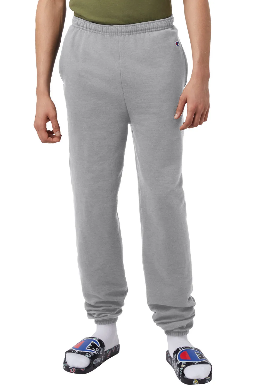 Champion Mens Powerblend Sweatpants w/ Pockets - Light Steel Grey - Closeout