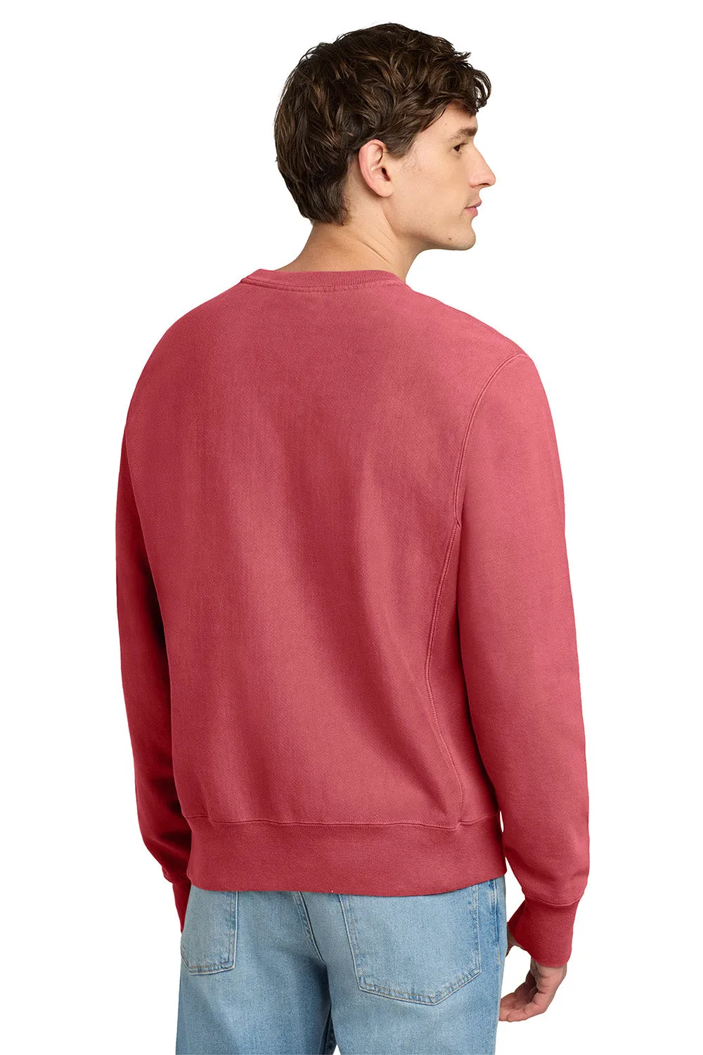 Champion Mens Reverse Weave Garment Dyed Crewneck Sweatshirt - Crimson Red