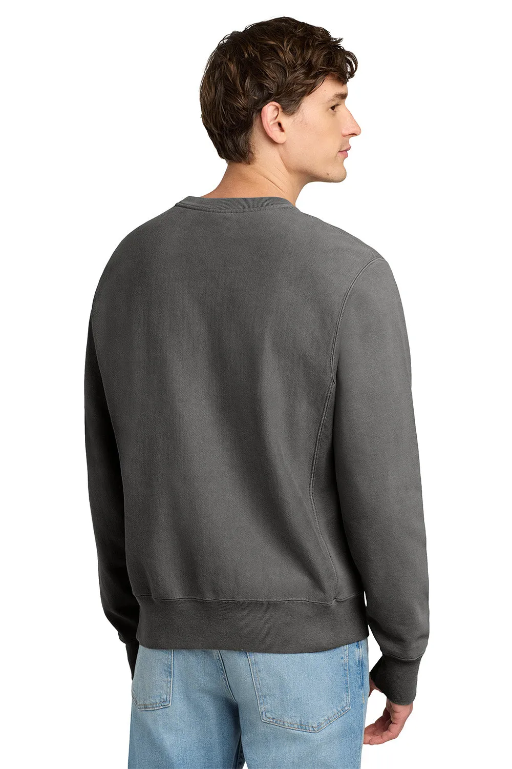 Champion Mens Reverse Weave Garment Dyed Crewneck Sweatshirt - New Railroad Grey
