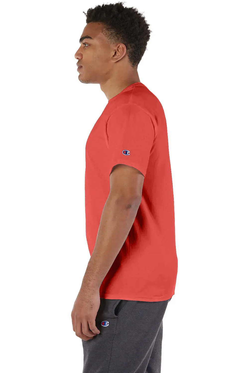 Champion Mens Short Sleeve Crewneck T-Shirt - Red River Clay