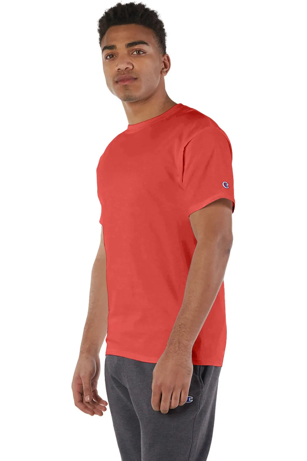 Champion Mens Short Sleeve Crewneck T-Shirt - Red River Clay