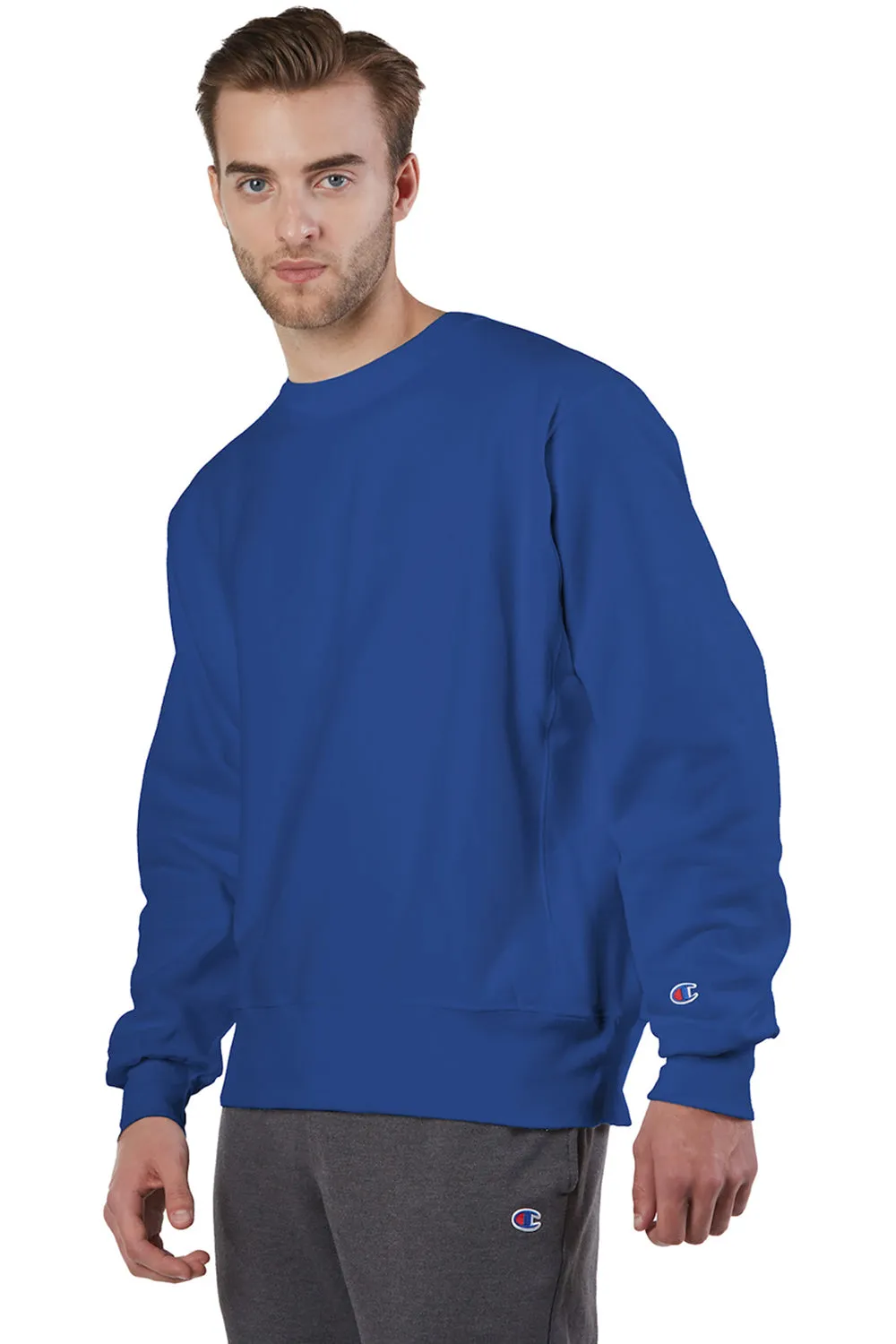 Champion Mens Shrink Resistant Crewneck Sweatshirt - Athletic Royal Blue