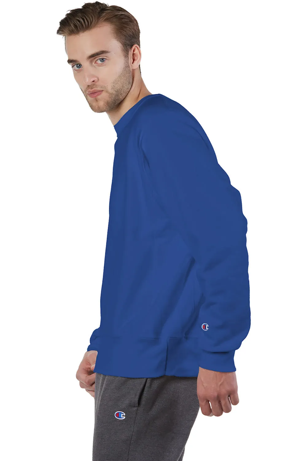 Champion Mens Shrink Resistant Crewneck Sweatshirt - Athletic Royal Blue