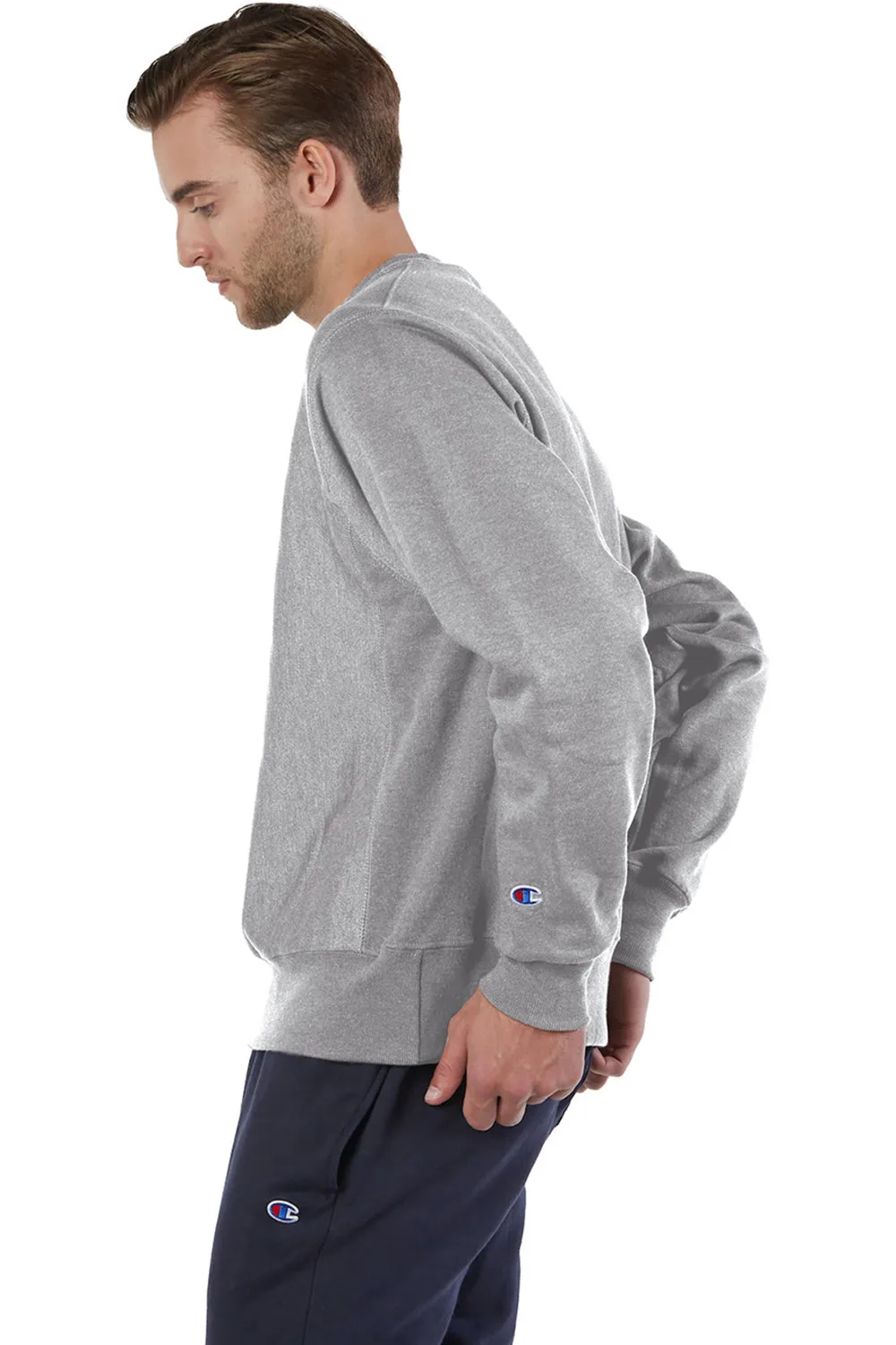 Champion Mens Shrink Resistant Crewneck Sweatshirt - Oxford Grey