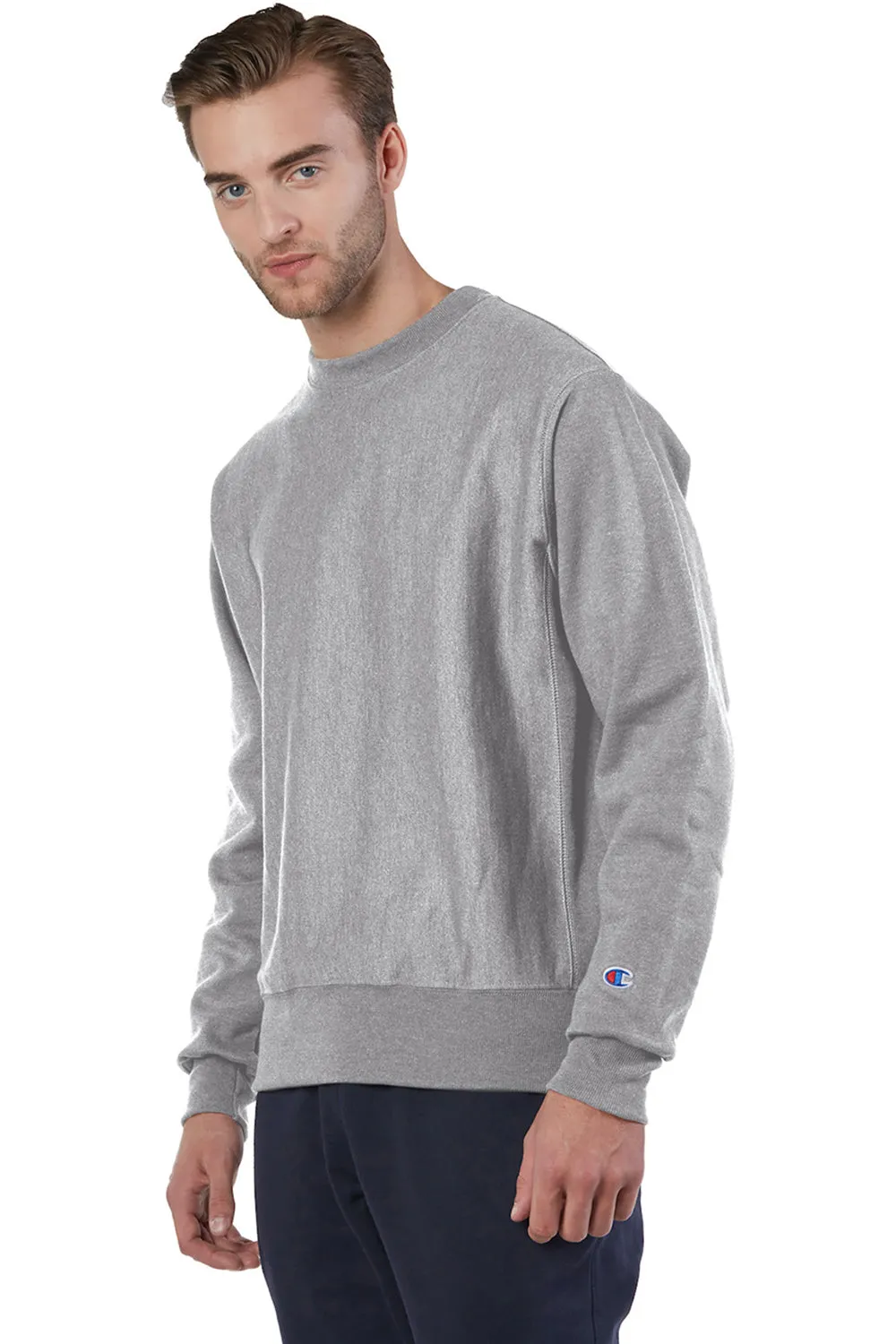 Champion Mens Shrink Resistant Crewneck Sweatshirt - Oxford Grey