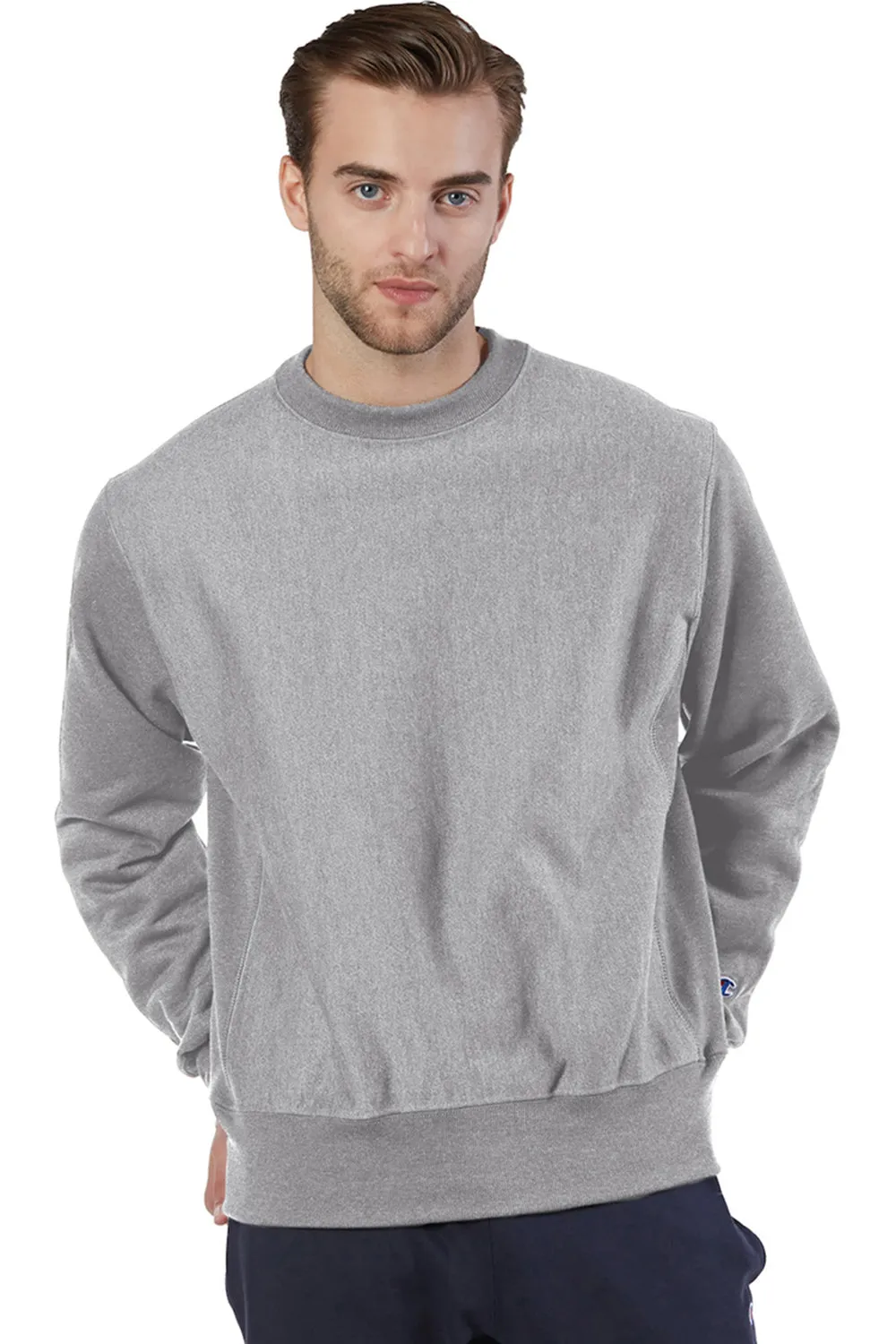 Champion Mens Shrink Resistant Crewneck Sweatshirt - Oxford Grey