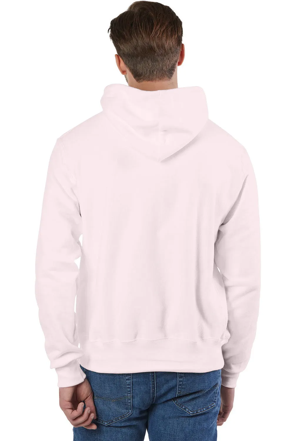 Champion Mens Shrink Resistant Hooded Sweatshirt Hoodie w/ Pouch Pocket - Body Blush Pink