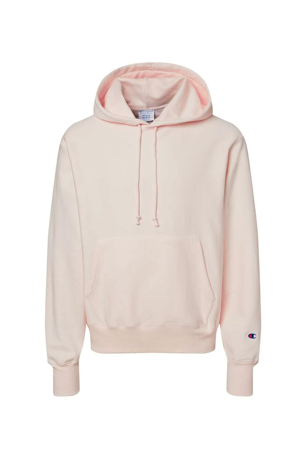 Champion Mens Shrink Resistant Hooded Sweatshirt Hoodie w/ Pouch Pocket - Body Blush Pink