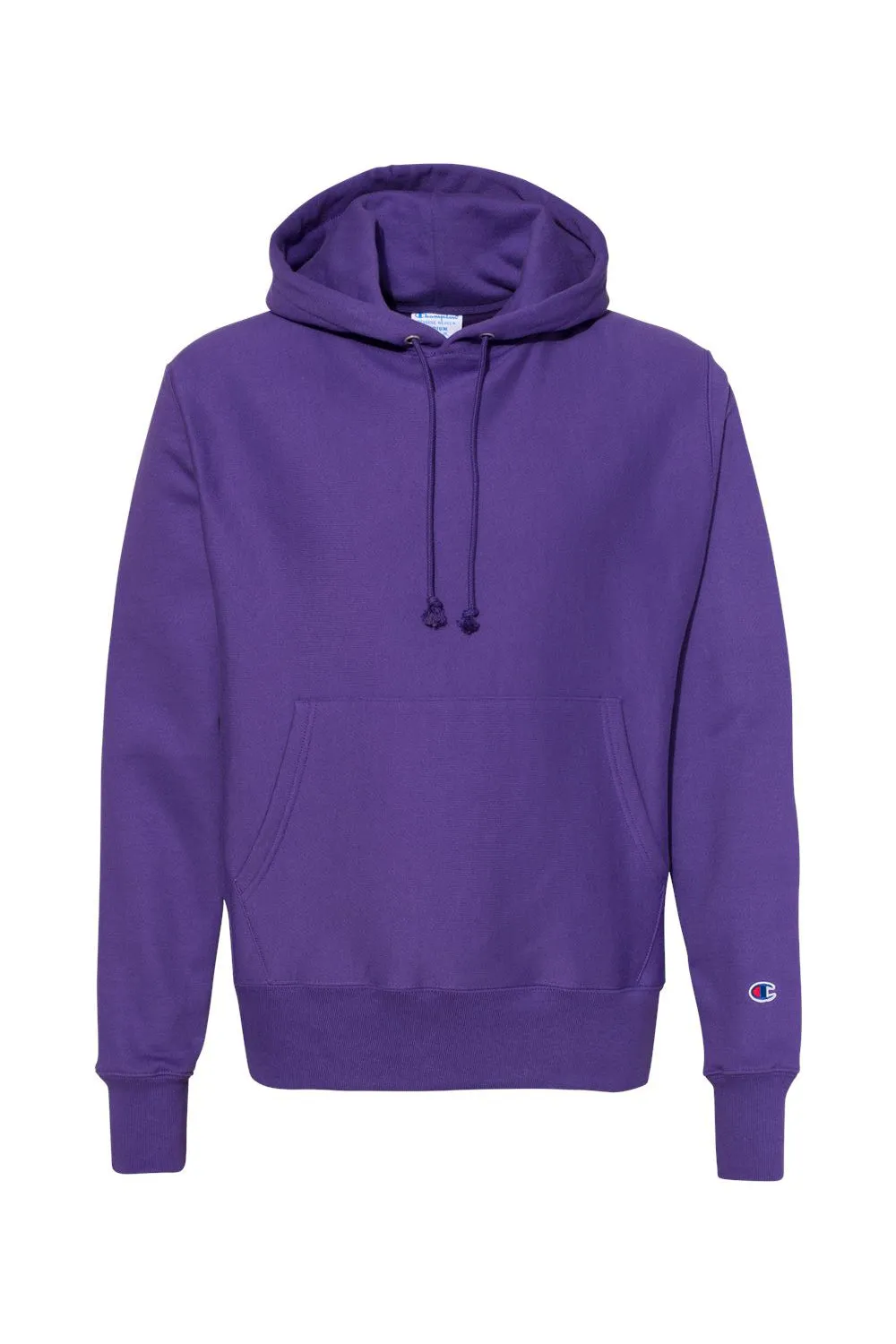 Champion Mens Shrink Resistant Hooded Sweatshirt Hoodie w/ Pouch Pocket - Purple