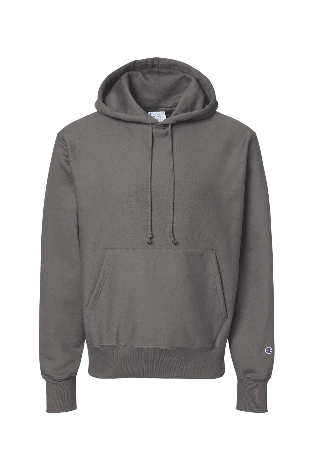 Champion Mens Shrink Resistant Hooded Sweatshirt Hoodie w/ Pouch Pocket - Stone Grey