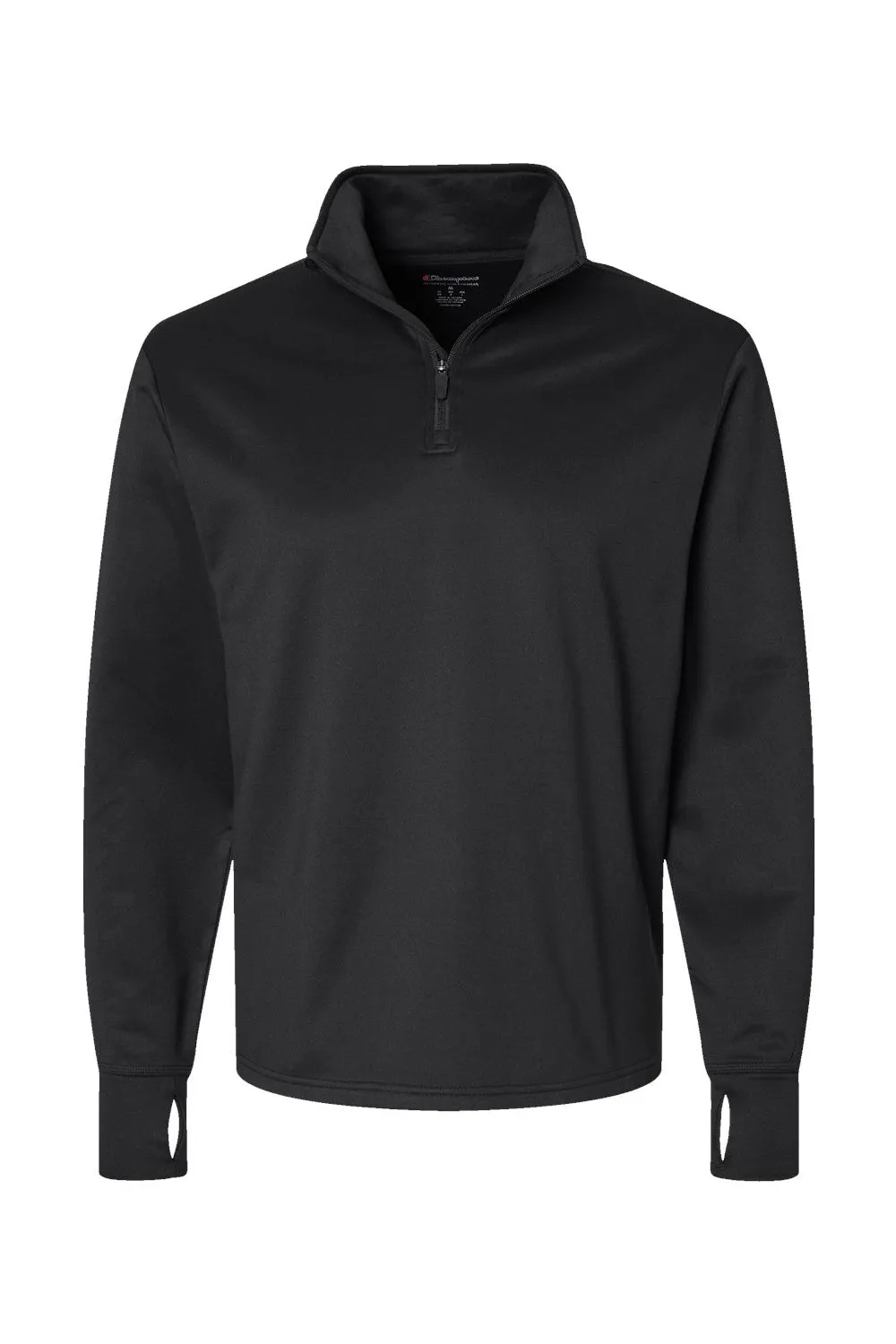 Champion Mens Sport 1/4 Zip Sweatshirt - Black - Closeout