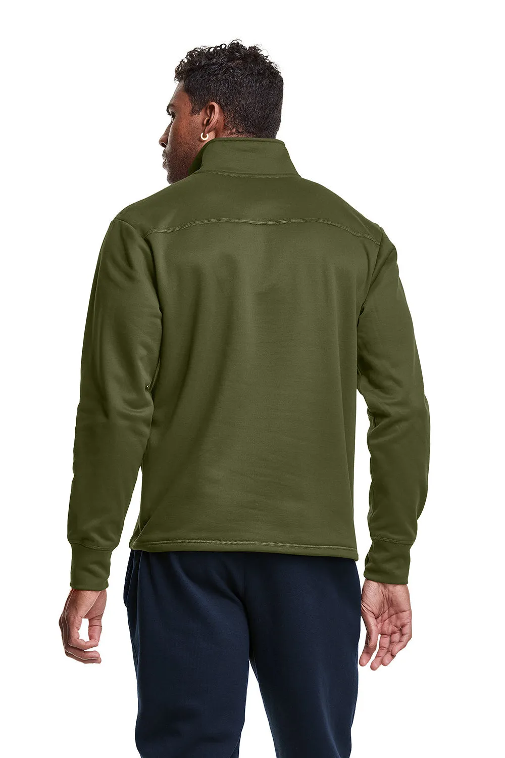 Champion Mens Sport 1/4 Zip Sweatshirt - Fresh Olive Green - Closeout