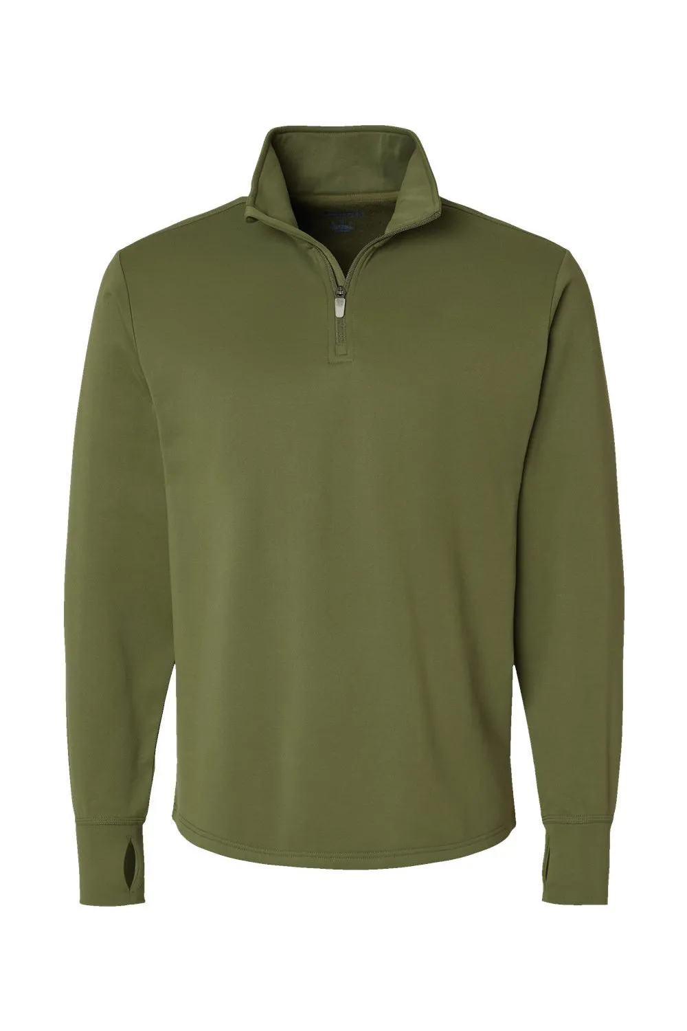 Champion Mens Sport 1/4 Zip Sweatshirt - Fresh Olive Green - Closeout