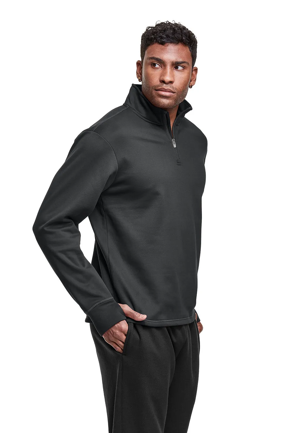 Champion Mens Sport 1/4 Zip Sweatshirt - Stealth Grey - Closeout