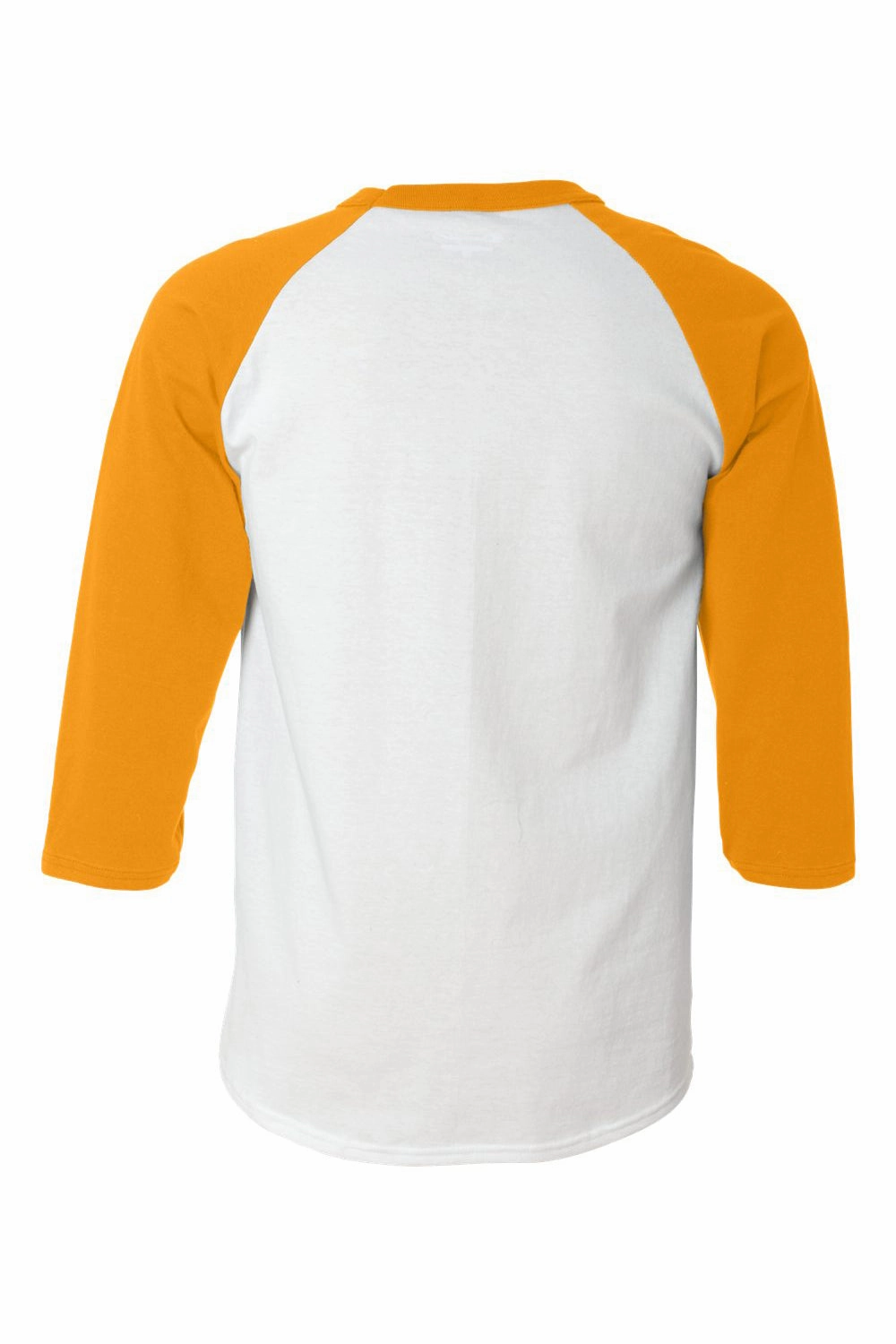 Champion Mens 3/4 Sleeve Crewneck T-Shirt - White/Gold