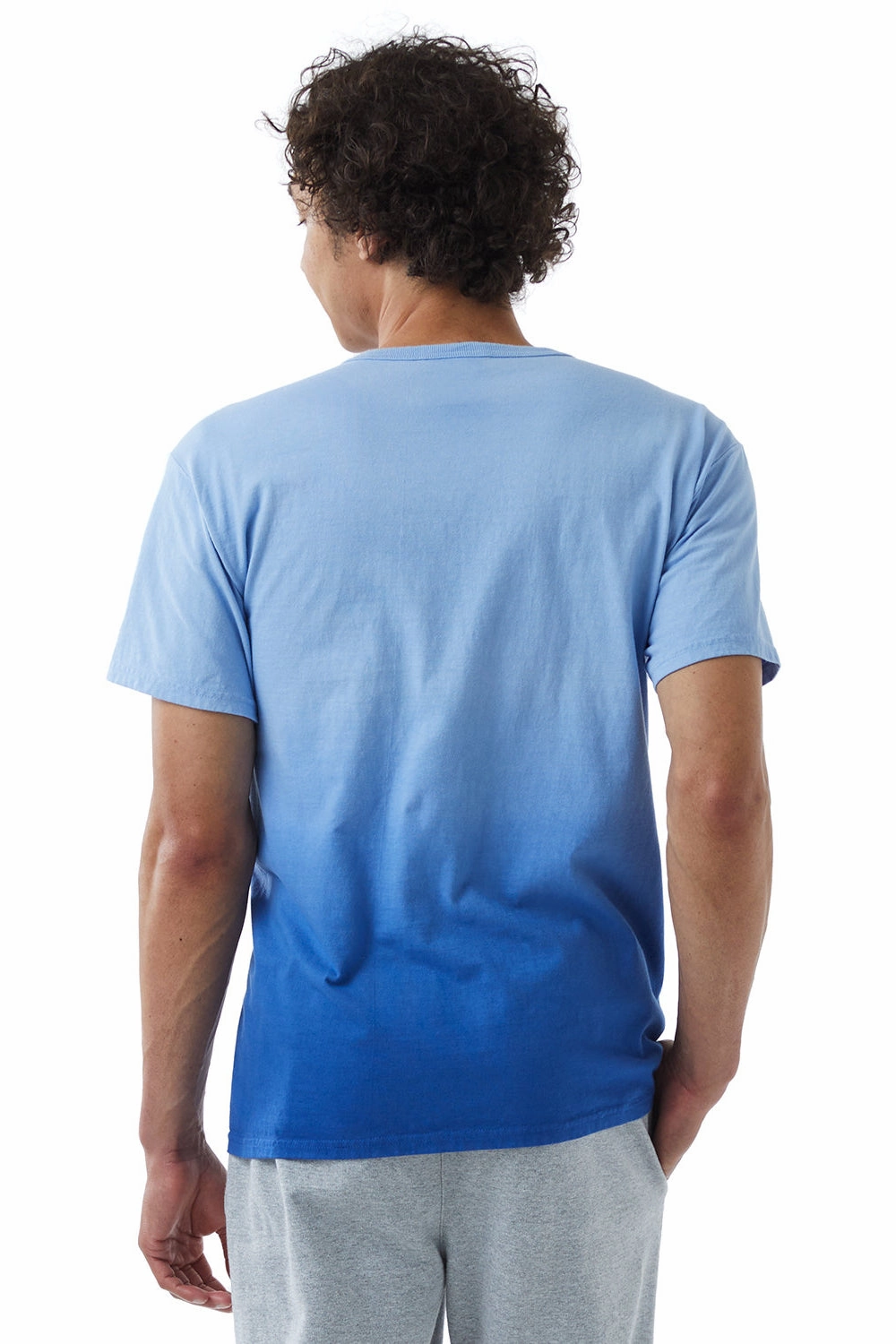 Champion Mens Dip Dye Short Sleeve Crewneck T-Shirt - Royal Blue Ombre - Closeout