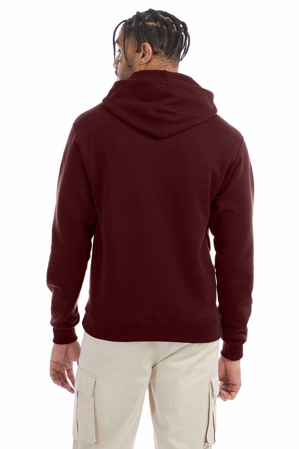 Champion Mens Double Dry Eco Moisture Wicking Fleece Hooded Sweatshirt Hoodie w/ Pouch Pocket - Maroon