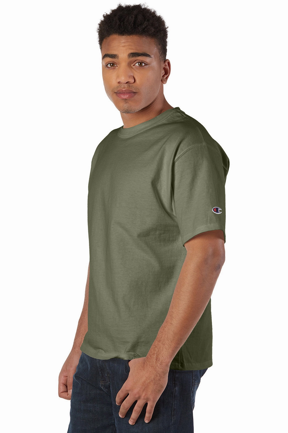 Champion Mens Heritage Short Sleeve Crewneck T-Shirt - Fresh Olive Green
