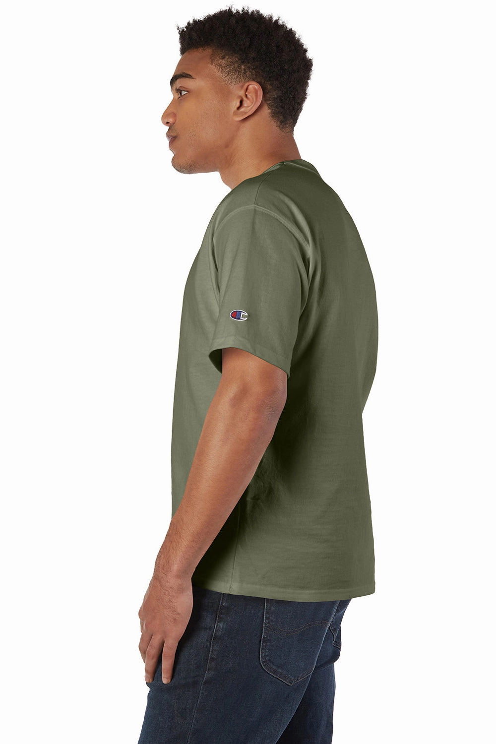 Champion Mens Heritage Short Sleeve Crewneck T-Shirt - Fresh Olive Green