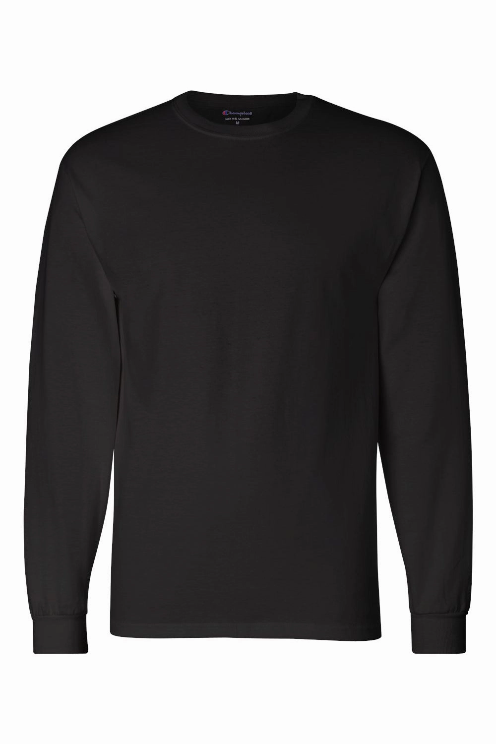 Champion Mens Long Sleeve Crewneck T-Shirt - Black - Closeout
