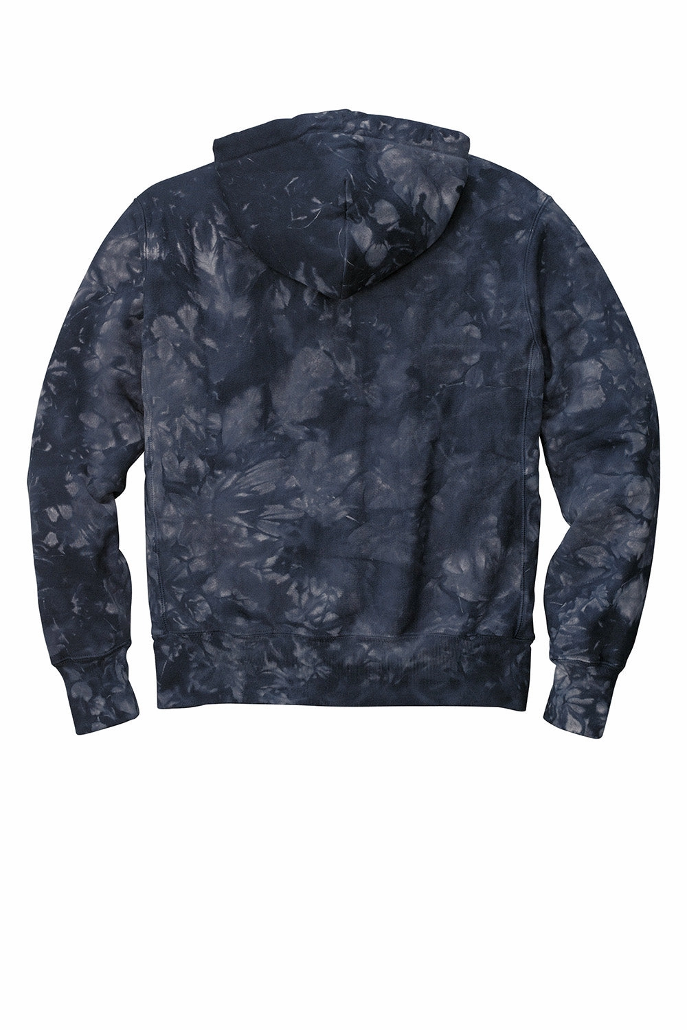 Champion Mens Reverse Weave Scrunch Dye Hooded Sweatshirt Hoodie w/ Pouch Pocket - Navy Blue