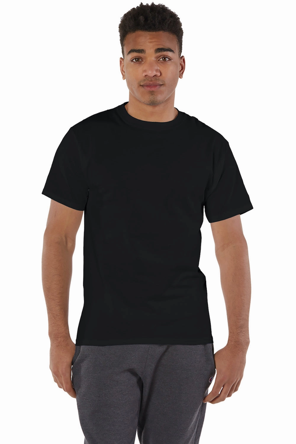 Champion Mens Short Sleeve Crewneck T-Shirt - Black - Closeout