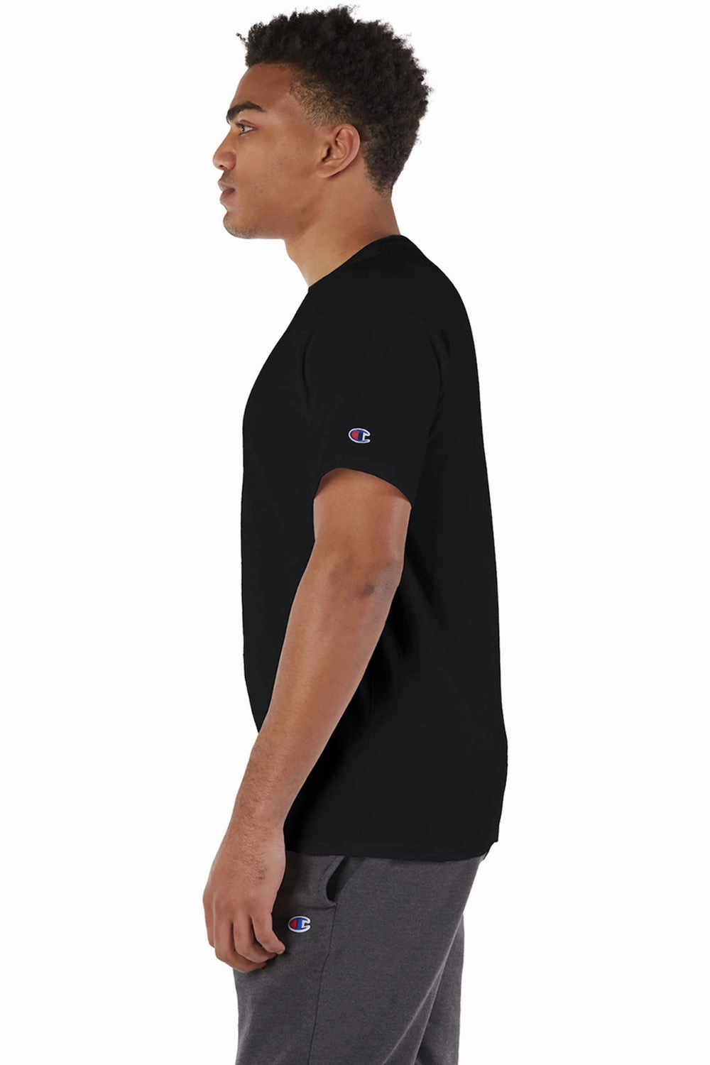 Champion Mens Short Sleeve Crewneck T-Shirt - Black - Closeout