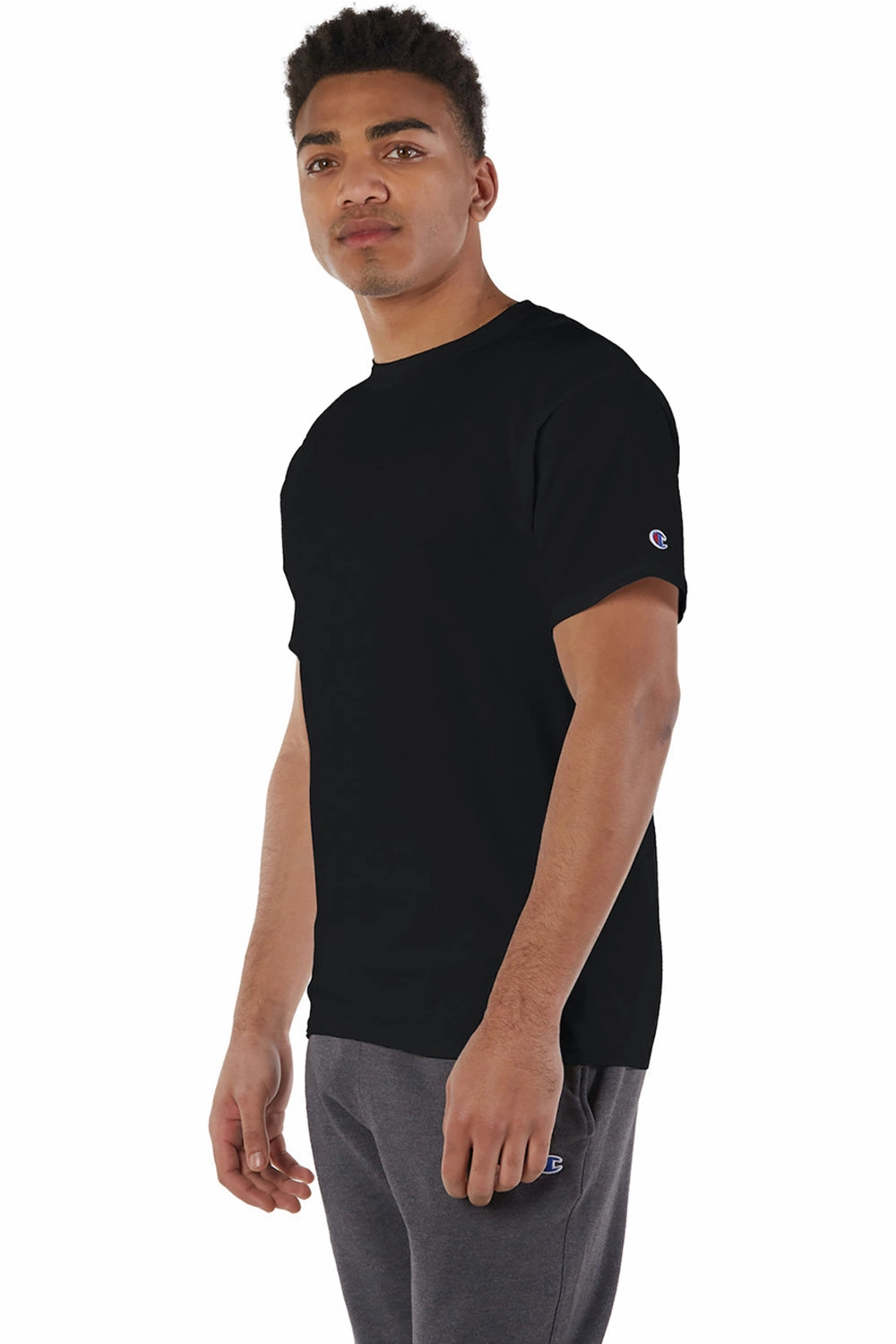 Champion Mens Short Sleeve Crewneck T-Shirt - Black - Closeout