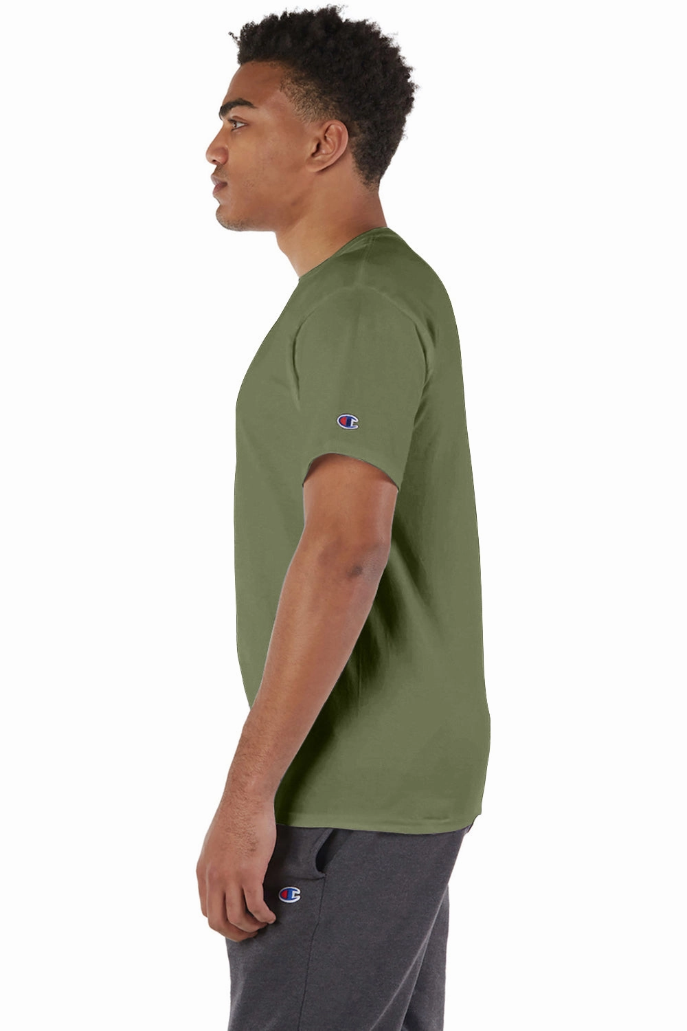 Champion Mens Short Sleeve Crewneck T-Shirt - Fresh Olive Green - Closeout