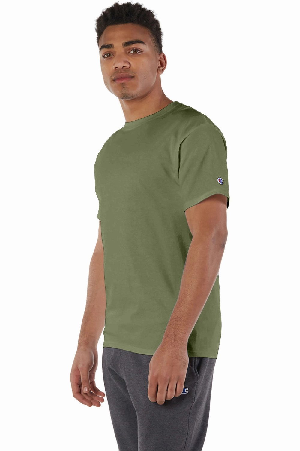 Champion Mens Short Sleeve Crewneck T-Shirt - Fresh Olive Green - Closeout