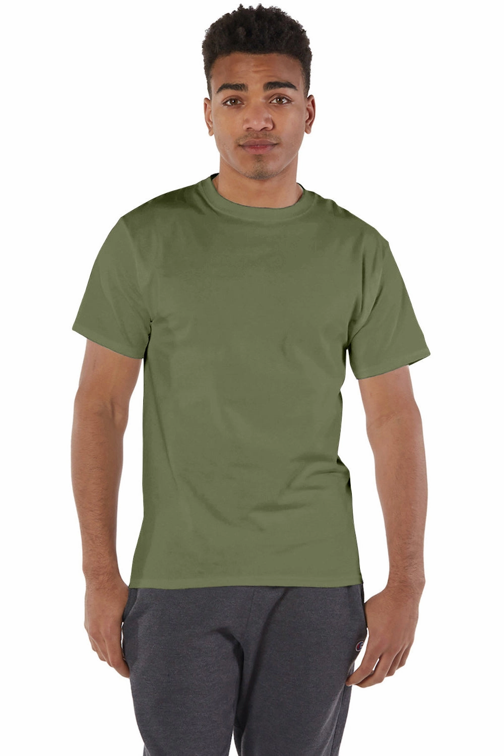 Champion Mens Short Sleeve Crewneck T-Shirt - Fresh Olive Green - Closeout