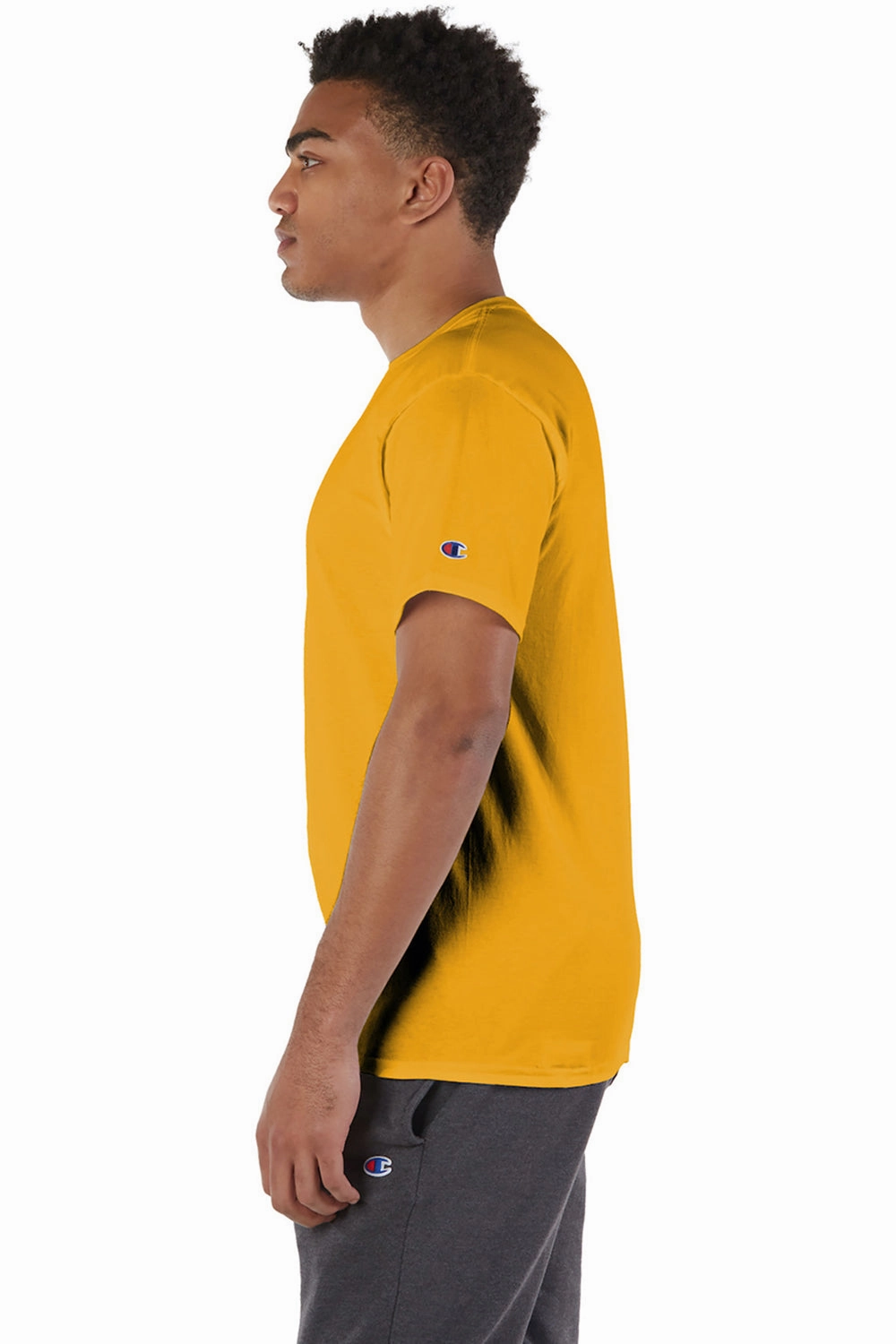 Champion Mens Short Sleeve Crewneck T-Shirt - Gold