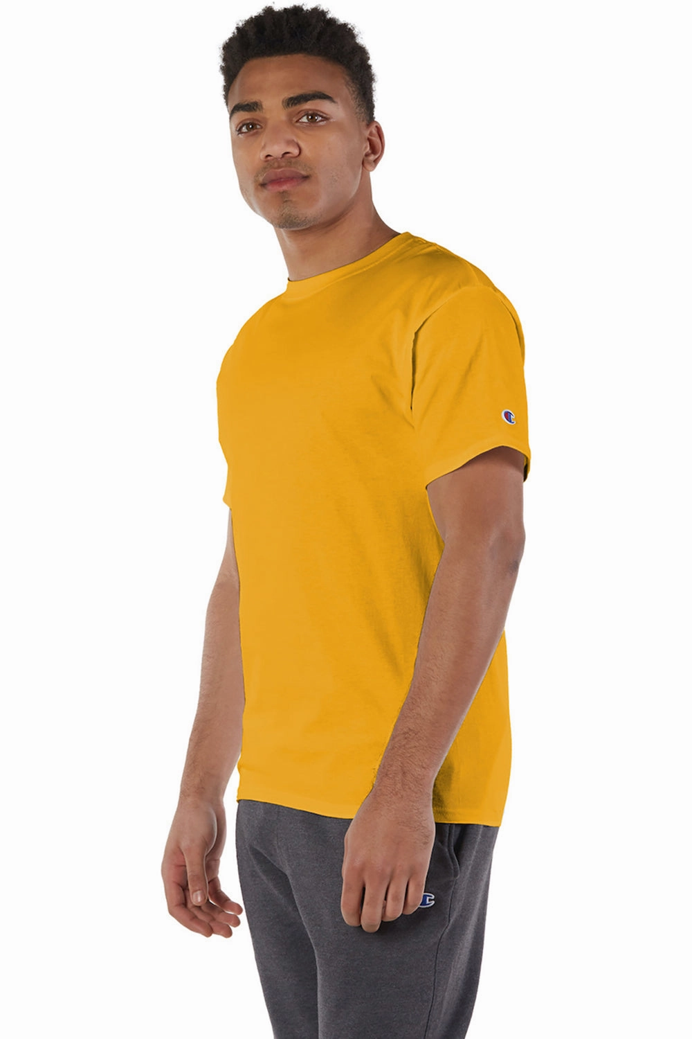 Champion Mens Short Sleeve Crewneck T-Shirt - Gold